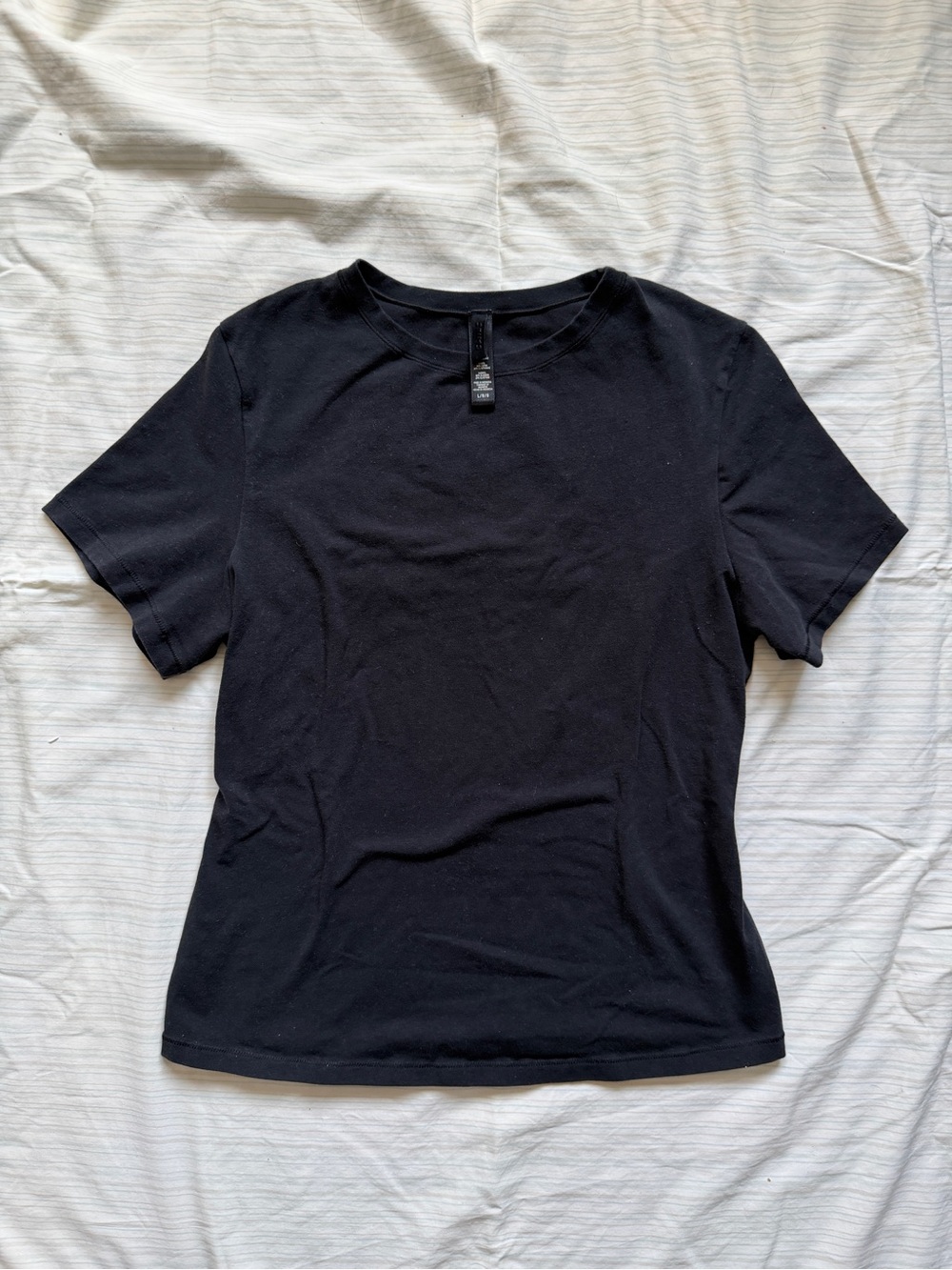 $70 Skims Black Cotton Jersey T-Shirt size Large
